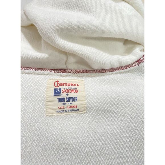 Champion x Todd Snyder Processed Sportswear Hoodie Pullover Sz Large Ivory/Cream - Picture 12 of 16